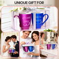 GMUGS Ceramic Coffee Mugs Set 11oz Purple Blue Wedding Bride Groom Gift by Deal US