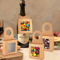Mototo 100 PCS Kraft Paper Wine Bottle Boxes with Window Hanger Foldable Kraft by Deal US