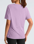 G Gradual Women's Loose Fit Short Sleeve Workout Shirt Hyacinth Purple Size M by Deal US