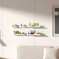 Lyeasw 16in White Floating Wall Shelves Set of 5 with Lip for Kitchen Bath by Deal US
