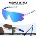 MARIDA Kids UV400 Baseball Sunglasses Sports Cycling White-Blue by Deal US