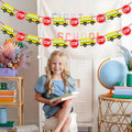 Corabsar 2Pcs Back to School Bus Banner Pre-Strung Paper Classroom Decor by Deal US