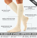 Bluemaple Compression Socks 4 Pairs Circulation Support Running Athletic by Deal US