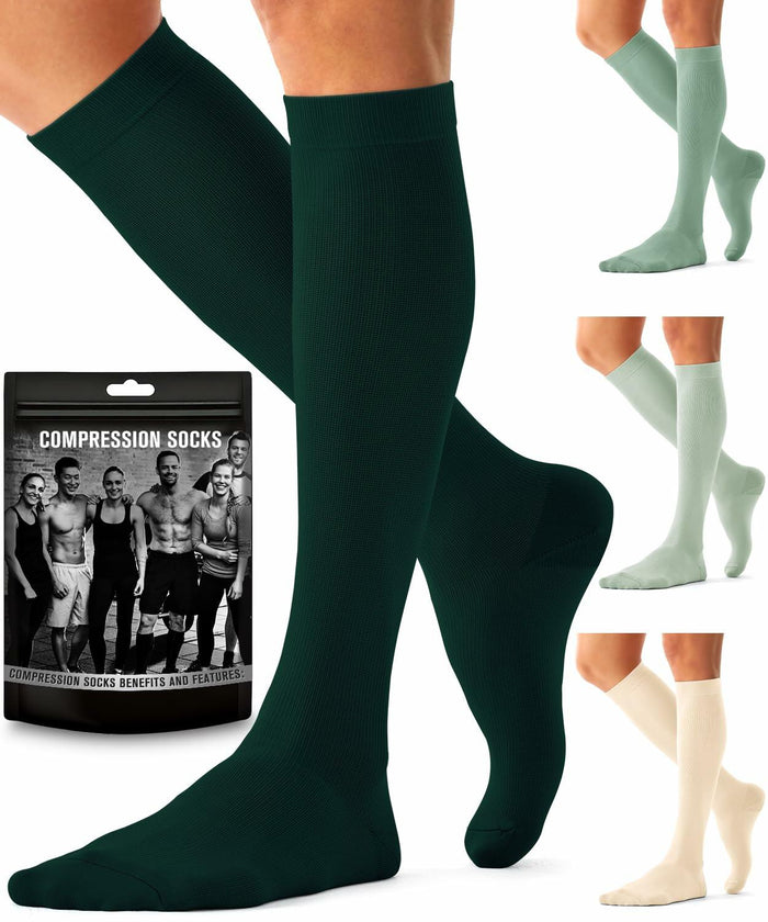 Bluemaple Compression Socks 4 Pairs Circulation Support Running Athletic by Deal US
