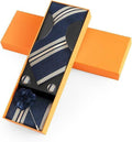 Joy Alice Men’s Tie Set Necktie Handkerchief Cufflinks Brooch Gold Blue by Deal US