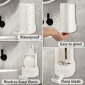 WSLFOKIDA Soap Dispenser with Built-in Blade Wall-Mountable Adjustable White by Deal US