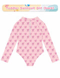 Toddler Girls One Piece Swimsuit Long Sleeve Zipper Pink Size 24 Month by Deal US