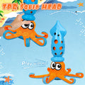 Qonline Squid Shaped Squeaky Dog Toy TPR Material Orange Interactive Play by Deal US