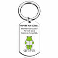 Davrock Silver Frog Keychain Funny Gift for Men Adult Animal Theme by Deal US