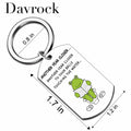 Davrock Silver Frog Keychain Funny Gift for Men Adult Animal Theme by Deal US