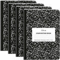 [Like New] Alitte Composition Notebooks 4-Pack Wide Ruled 9.75x7.5 Black Marble by Deal US