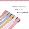 Afumazi 6 Rolls Colorful Bulletin Board Borders 196.8ft Scalloped Trim Grey by Deal US