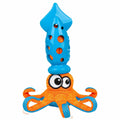 Qonline Squid Shaped Squeaky Dog Toy TPR Material Orange Interactive Play by Deal US