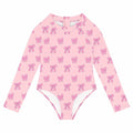 Toddler Girls One Piece Swimsuit Long Sleeve Zipper Pink Size 24 Month by Deal US