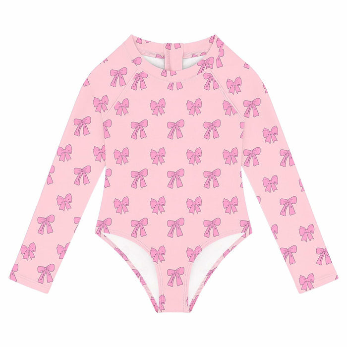 Toddler Girls One Piece Swimsuit Long Sleeve Zipper Pink Size 24 Month by Deal US
