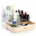 Acshio Clear Makeup Organizer with Drawer Stackable Vanity Storage Dustproof by Deal US
