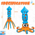 Qonline Squid Shaped Squeaky Dog Toy TPR Material Orange Interactive Play by Deal US