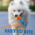 Qonline Squid Shaped Squeaky Dog Toy TPR Material Orange Interactive Play by Deal US