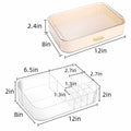 Acshio Clear Makeup Organizer with Drawer Stackable Vanity Storage Dustproof by Deal US