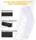 Penveer Compression Arm Sleeves Breathable Mesh Cooling AL White Size L by Deal US