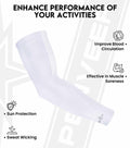 Penveer Compression Arm Sleeves Breathable Mesh Cooling AL White Size L by Deal US