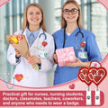 Skyygemm 12 Pcs Nurse Badge Reels Felt Heart Red Retractable Alligator Clip by Deal US