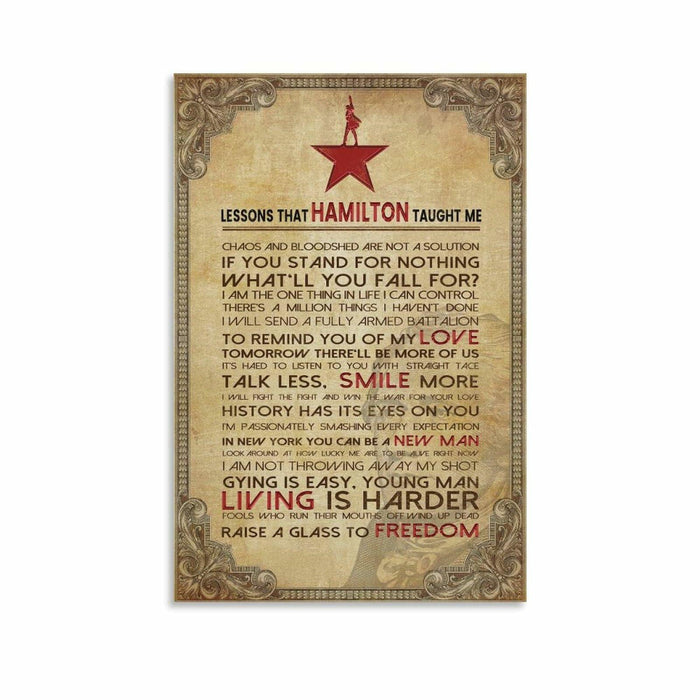 LINWDSB Hamilton Lessons Education Poster 12x18in Unframe-style Portrait by Deal US
