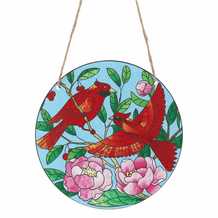 Gosknor Cardinal Light Catcher Acrylic Stained Glass Window Hanging 5.9x5.9in by Deal US