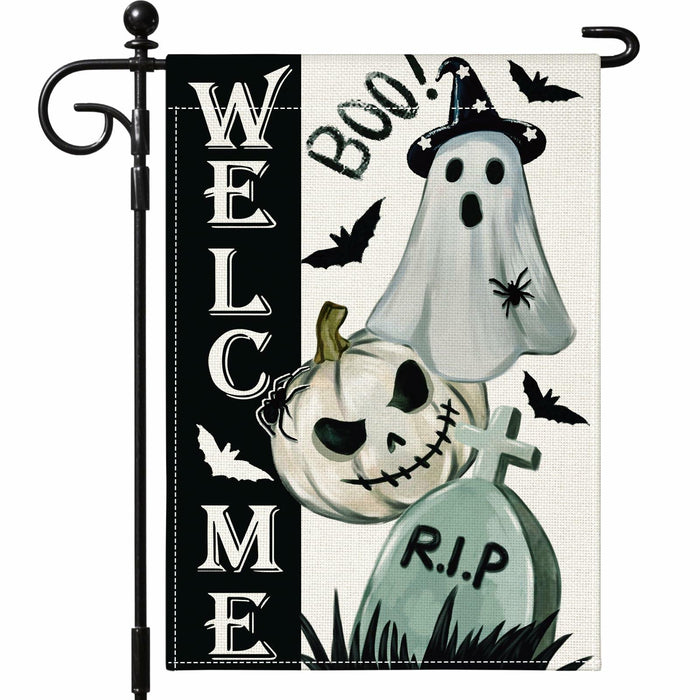 Artscope Halloween Ghost Garden Flag 12x18 Inch Double Sided Polyester by Deal US