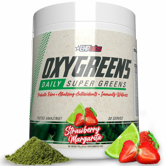BestBy10/25 EHP Labs OxyGreens Super Greens Powder 30 Serve Strawberry Margarita by Deal US