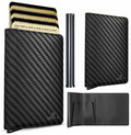 GRATIA NATURALS Slim RFID Wallet for Men, Holds 8 Cards, Carbon by Deal US