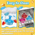 HiYZ Sandwich Cutter and Sealer Crustless Sandwich Maker Translucent Blue by Deal US