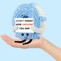 RQWZBCHX Handmade Crochet Donut Inspirational Gift Blue Cute Motivational by Deal US