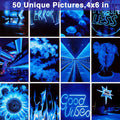 Ctosree 50 Pcs Blue Neon Wall Collage Kit 4x6 Inches Indie Room Decor by Deal US