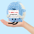RQWZBCHX I Love You Donut Crochet Gift Long Distance Love Blue by Deal US