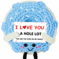 RQWZBCHX I Love You Donut Crochet Gift Long Distance Love Blue by Deal US