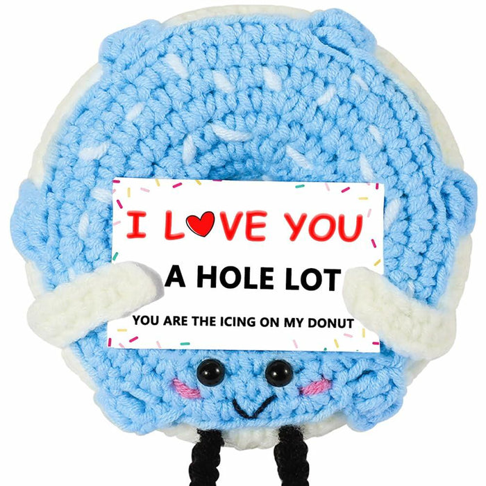 RQWZBCHX I Love You Donut Crochet Gift Long Distance Love Blue by Deal US