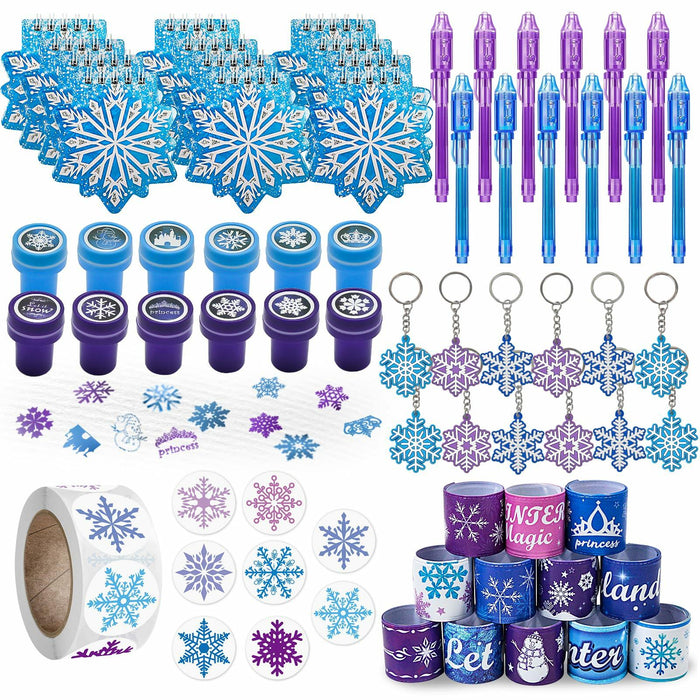 U-PTYTM Snowflake Birthday Party Favors Set Kids Girl Winter 12pcs Purple Blue by Deal US