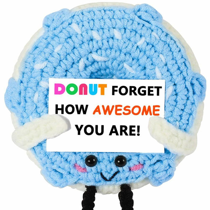 RQWZBCHX Handmade Crochet Donut Inspirational Gift Blue Cute Motivational by Deal US