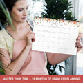 36AQUA Floral Wall Calendar 2025-2026 11x14" 18-Month Thick Paper by Deal US