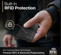 GRATIA NATURALS Slim RFID Wallet for Men, Holds 8 Cards, Carbon by Deal US