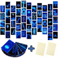 Ctosree 50 Pcs Blue Neon Wall Collage Kit 4x6 Inches Indie Room Decor by Deal US