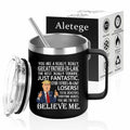Aletege Great Father-In-Law Mug 12 OZ Black Stainless Steel Coffee Cup by Deal US