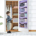 ANZORG Hanging Closet Organizer Kids Weekly Clothes Storage Purple by Deal US