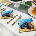 OXYLIPO Monster Truck Dessert Napkins 40pcs 13x13in 3-Ply Paper Party by Deal US