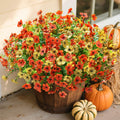 florisso Artificial Fall Mums Outdoor Decoration Orange Yellow 12 Bundles by Deal US