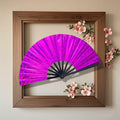 Grombolar Upgraded Hand Fan Foldable Line Dance Popping 13in Flashing Rose Red by Deal US