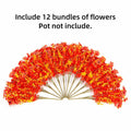 Ivydale Fall Flowers Artificial Mums 12 Bundles UV Resistant Fall-Orange by Deal US