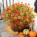 florisso Artificial Fall Mums Outdoor Decoration Orange Yellow 12 Bundles by Deal US