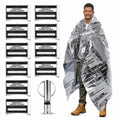 CloudTen Emergency Blanket Bundle 10 Tear Resistant Mylar Blankets Whistle by Deal US